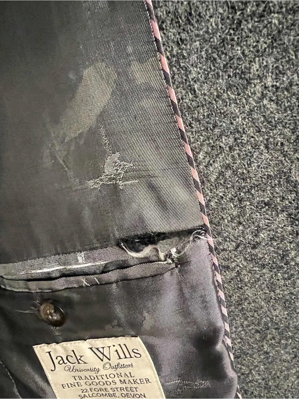 Jack Wills Gray Tweed‎ Notch Lapel Blazer